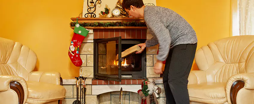 Rusted Metal Fireplace Restoration in Chino Hills, California